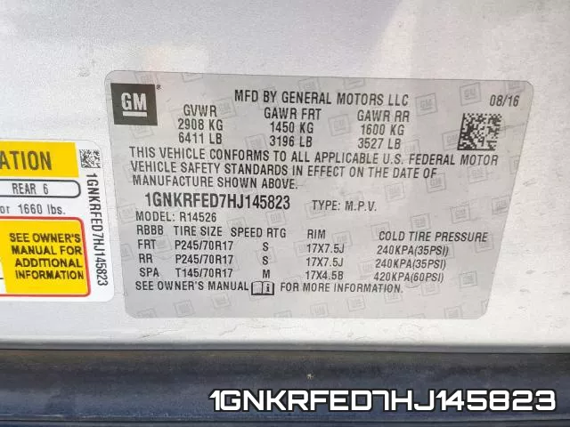1GNKRFED7HJ145823 фото 2