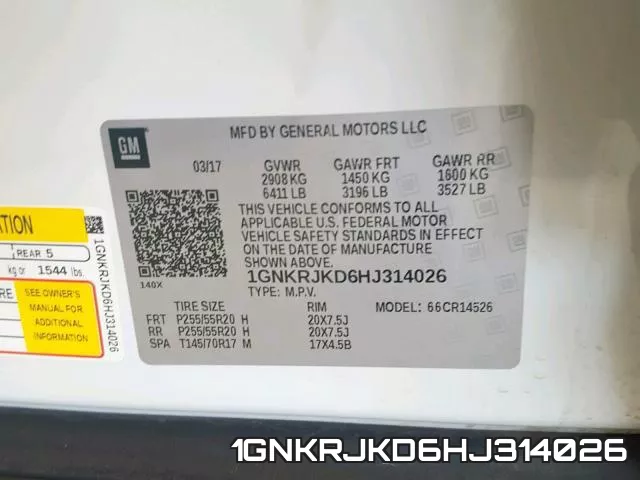 1GNKRJKD6HJ314026 фото 2