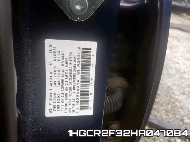 1HGCR2F32HA047084 фото 2