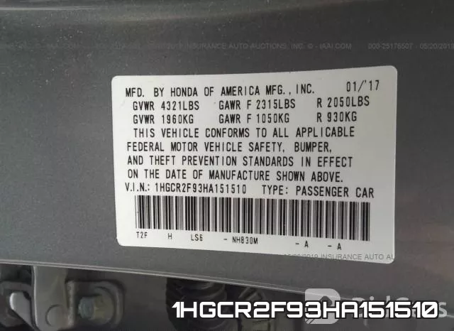 1HGCR2F93HA151510 фото 10