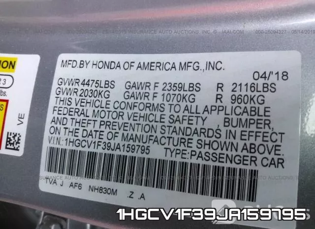 1HGCV1F39JA159795 фото 9