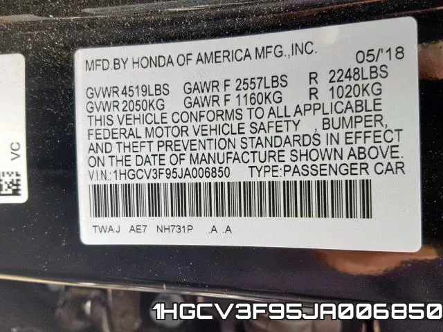 1HGCV3F95JA006850 фото 2