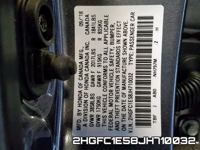 2HGFC1E58JH710032 фото 2