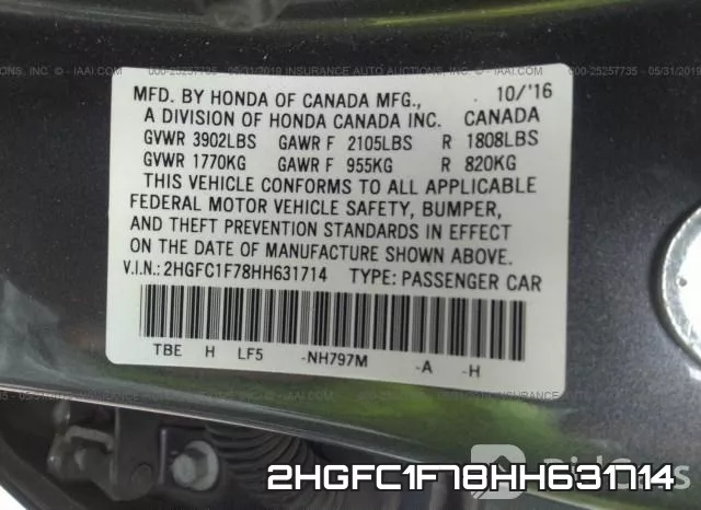 2HGFC1F78HH631714 фото 10