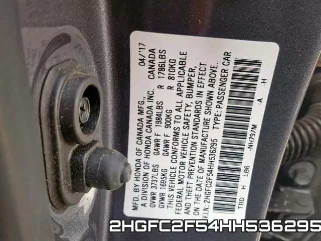 2HGFC2F54HH536295 фото 2