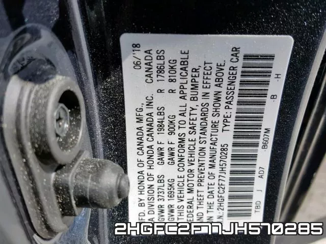 2HGFC2F77JH570285 фото 2