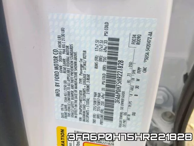 3FA6P0H75HR221828 фото 2