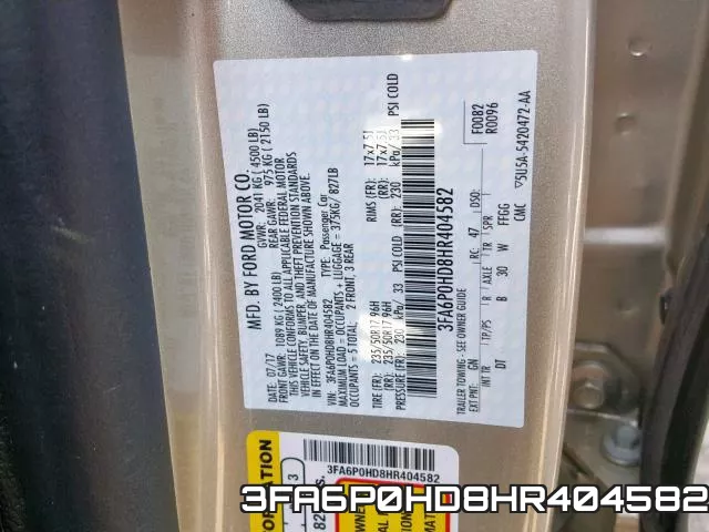 3FA6P0HD8HR404582 фото 2