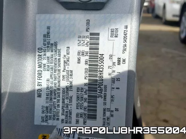 3FA6P0LU8HR355004 фото 2