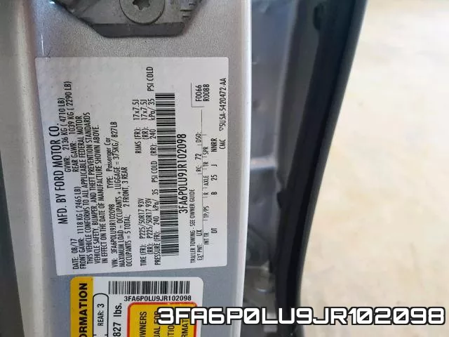3FA6P0LU9JR102098 фото 2
