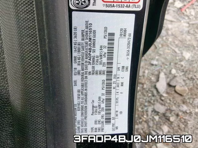 3FADP4BJ0JM116510 фото 2