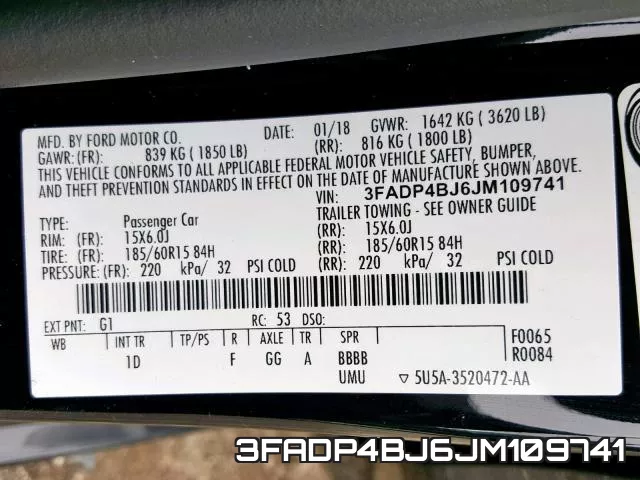 3FADP4BJ6JM109741 фото 2
