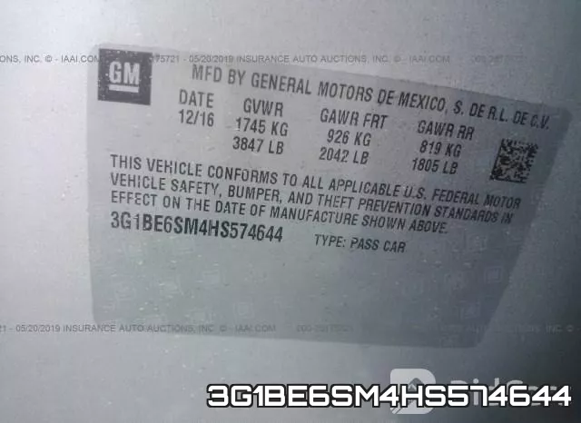 3G1BE6SM4HS574644 фото 10
