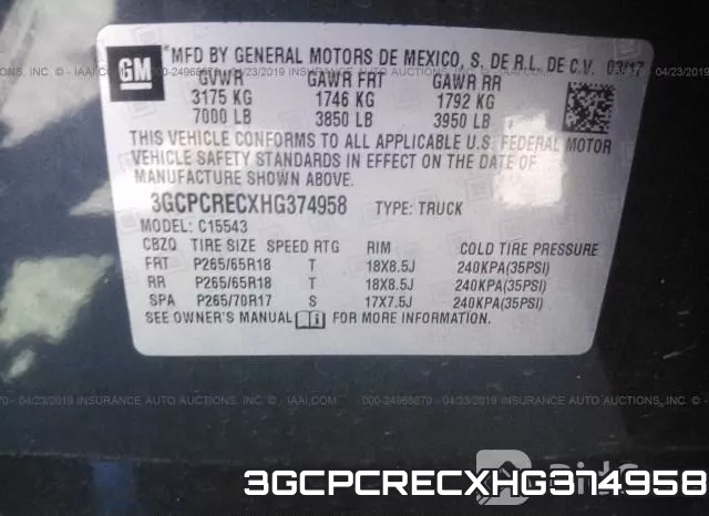 3GCPCRECXHG374958 фото 10