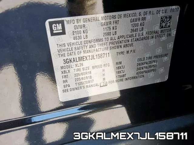 3GKALMEX7JL158711 фото 2