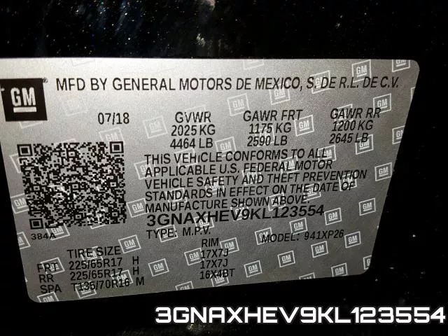 3GNAXHEV9KL123554 фото 2