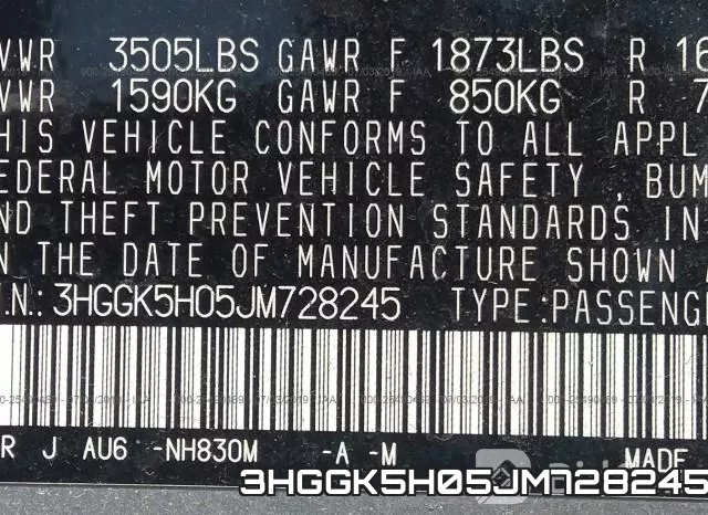 3HGGK5H05JM728245 фото 10