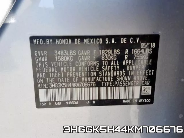3HGGK5H44KM706676 фото 2