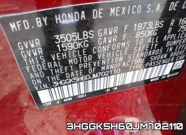 3HGGK5H60JM702110 фото 10