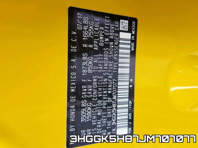 3HGGK5H87JM707077 фото 2