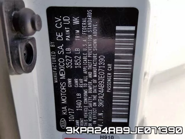 3KPA24AB9JE071390 фото 2