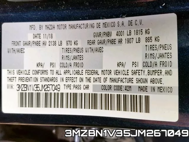 3MZBN1V35JM267049 фото 2