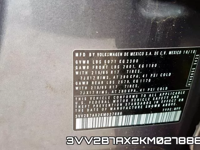3VV2B7AX2KM027886 фото 2