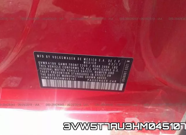 3VW5T7AU3HM045107 фото 10