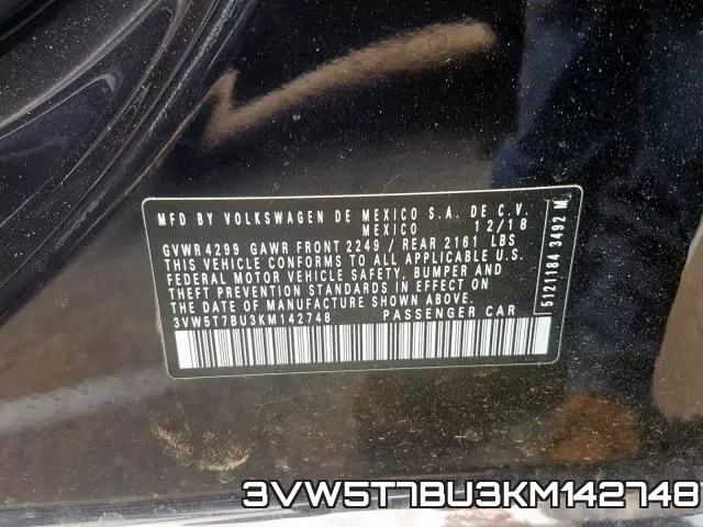 3VW5T7BU3KM142748 фото 2