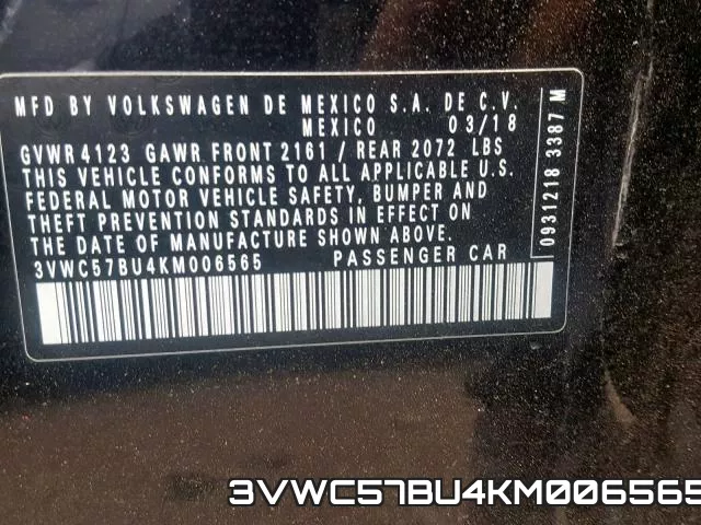 3VWC57BU4KM006565 фото 2