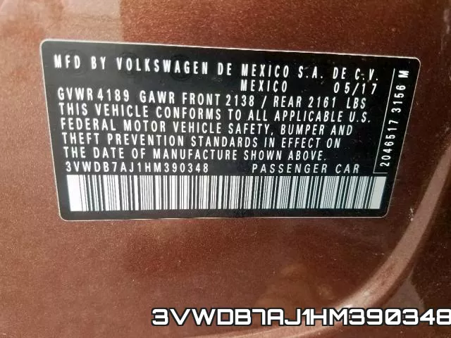 3VWDB7AJ1HM390348 фото 2