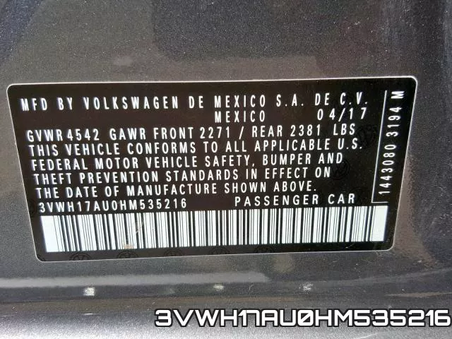 3VWH17AU0HM535216 фото 2