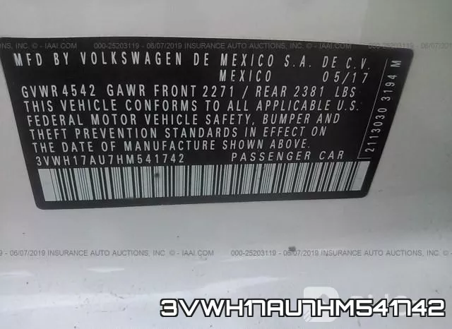 3VWH17AU7HM541742 фото 10