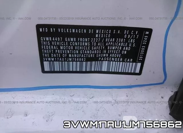 3VWM17AU1JM756862 фото 10