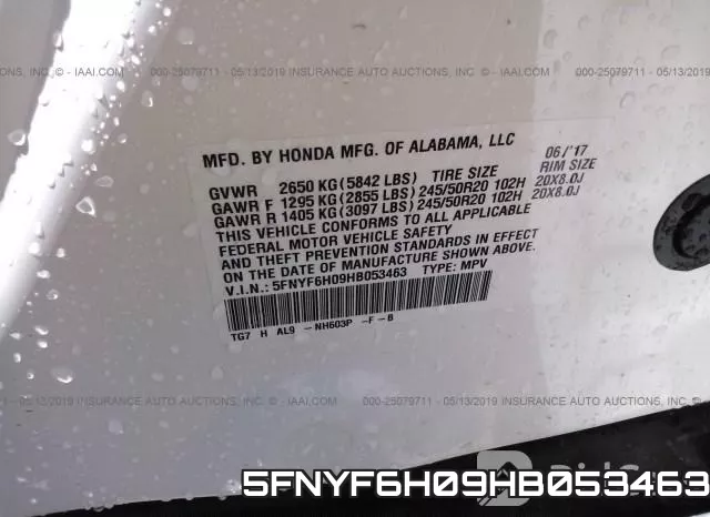 5FNYF6H09HB053463 фото 10