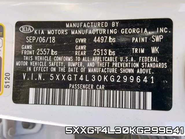 5XXGT4L30KG299641 фото 2