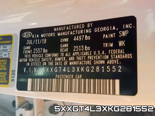 5XXGT4L3XKG281552 фото 2