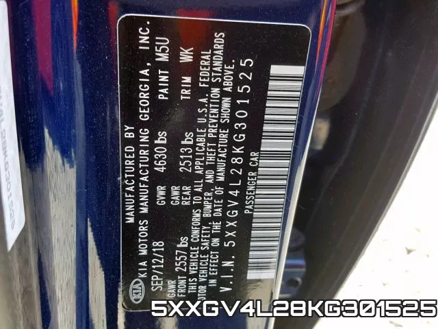 5XXGV4L28KG301525 фото 2