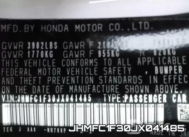 JHMFC1F30JX041485 фото 10