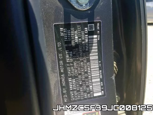 JHMZC5F39JC008125 фото 2