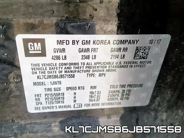 KL7CJMSB6JB571558 фото 2