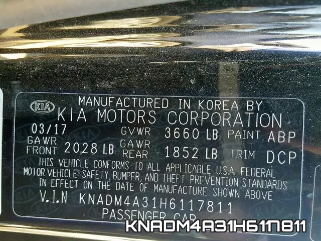 KNADM4A31H6117811 фото 2