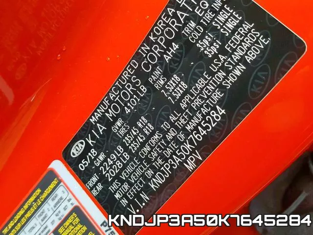 KNDJP3A50K7645284 фото 2