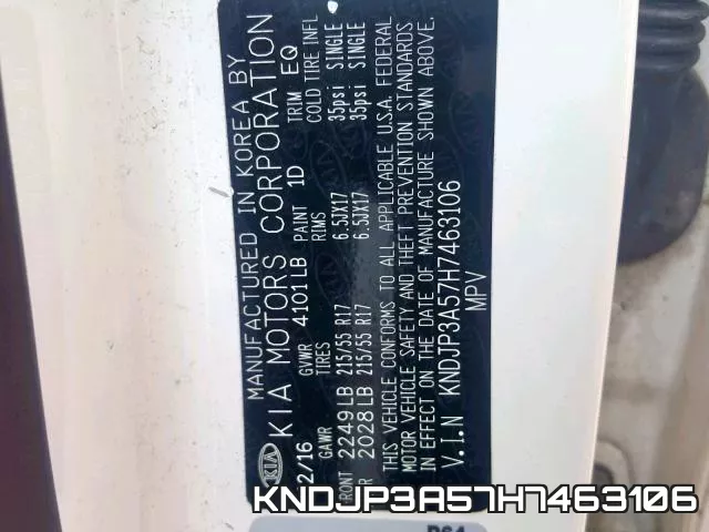 KNDJP3A57H7463106 фото 2