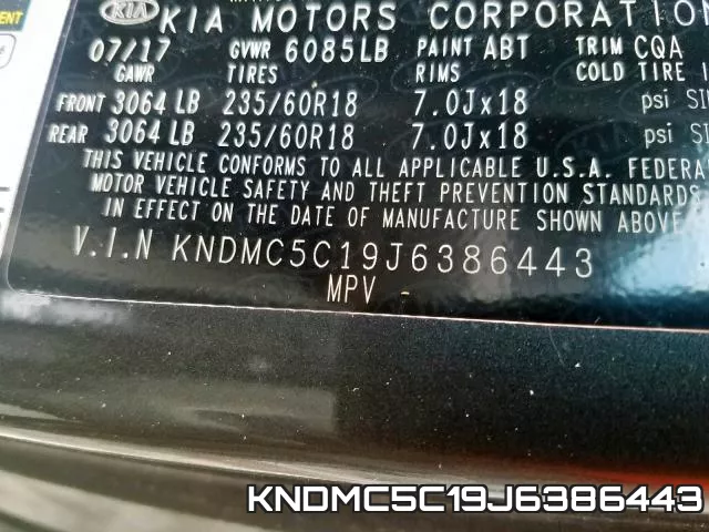 KNDMC5C19J6386443 фото 2