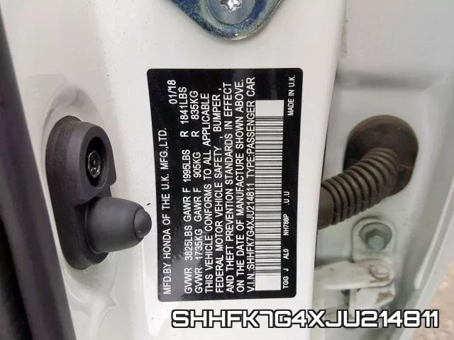 SHHFK7G4XJU214811 фото 2