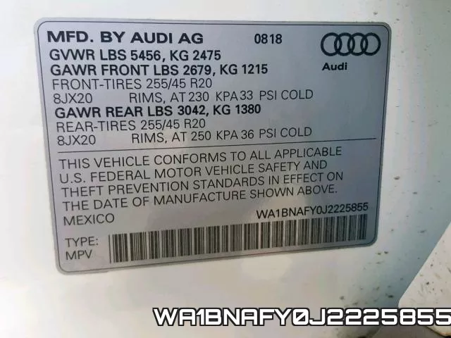 WA1BNAFY0J2225855 фото 2