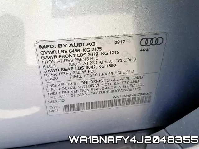 WA1BNAFY4J2048355 фото 2