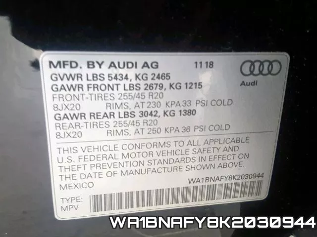 WA1BNAFY8K2030944 фото 2