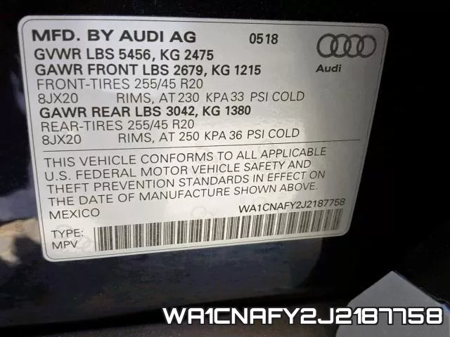 WA1CNAFY2J2187758 фото 2